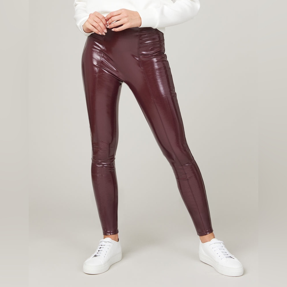 SPANXshape faux leather patent leggings